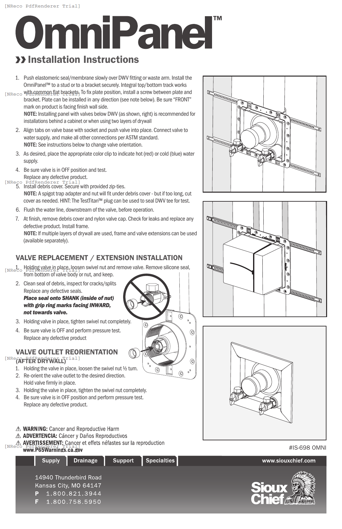 698 SERIES - OMNIPANEL - INSTRUCTION SHEET.PDF Technical Document